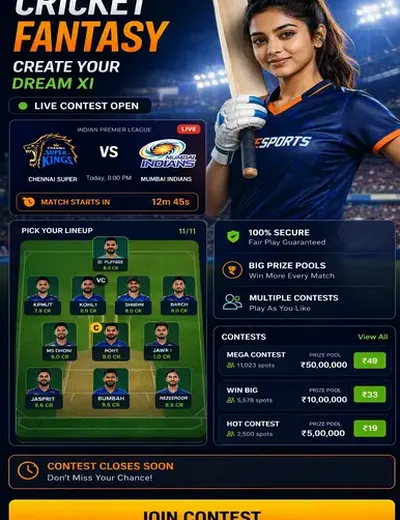 FantasyCome (fantasy come) fantasy cricket & matchday visual 3